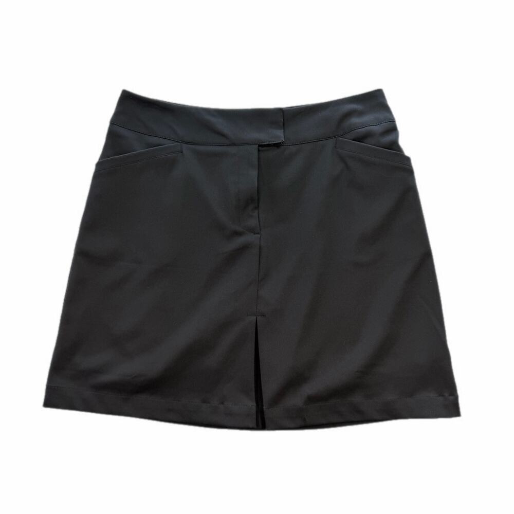 Tail White Label Solid Black Pockets Front Pleat Mini Athleisure Skirt Skort